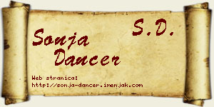 Sonja Dancer vizit kartica
